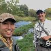 Fly fishing an Iowa stream with retina fellow, Aaron Ricca, MD