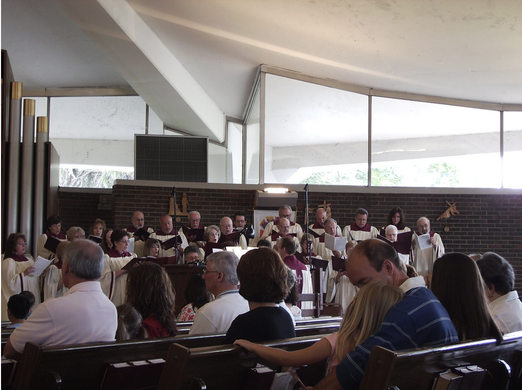 Audience listening to choir