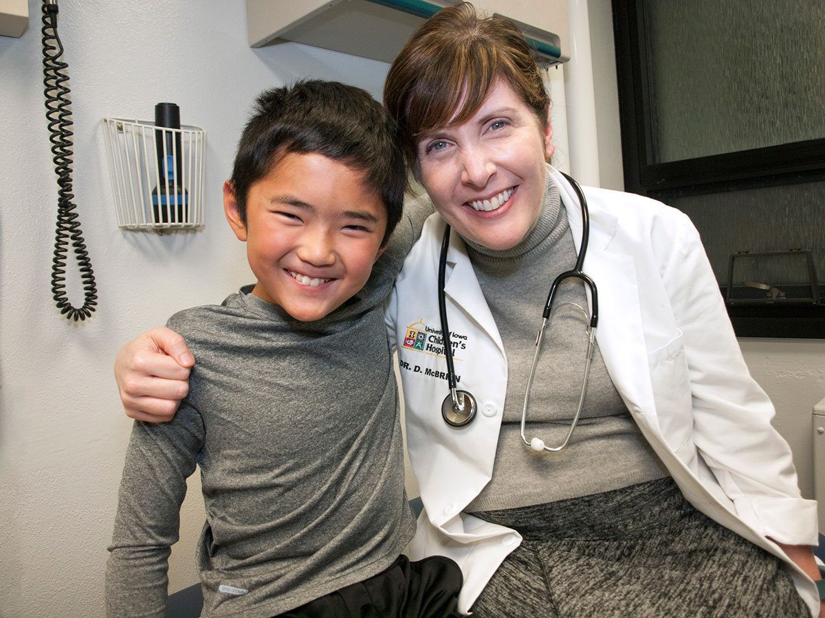 Dr. McBrien with patient