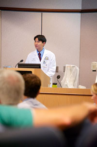 Physician giving lecture