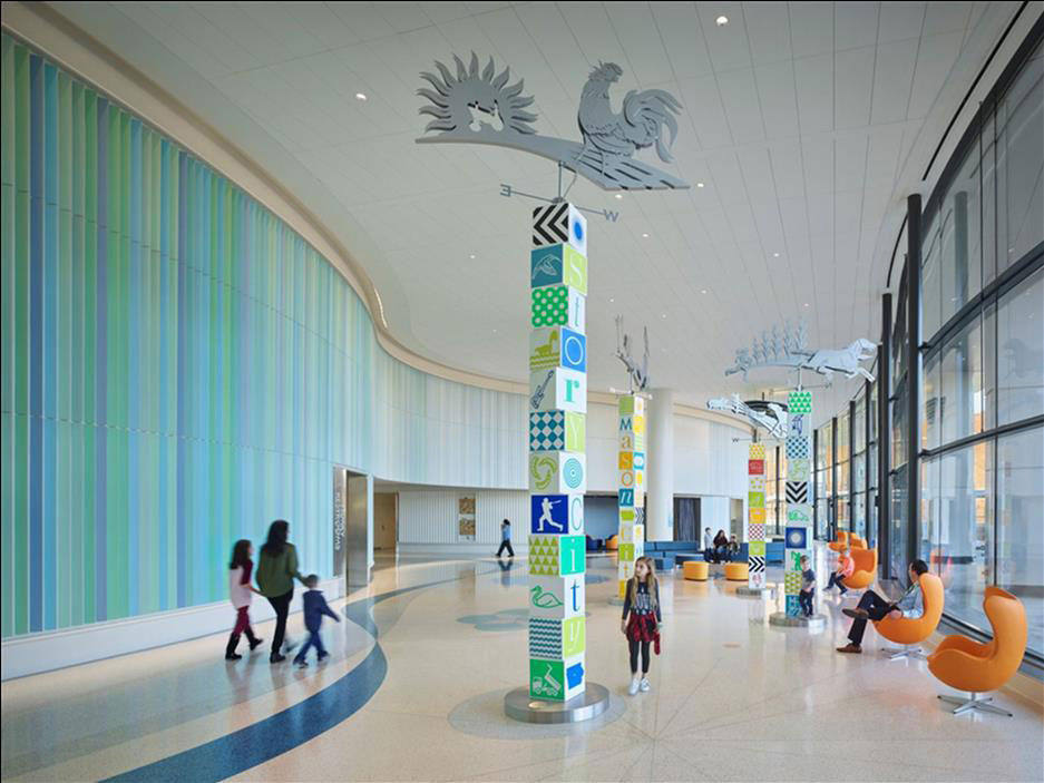 Lobby photo of UI Stead Family Children's Hospital