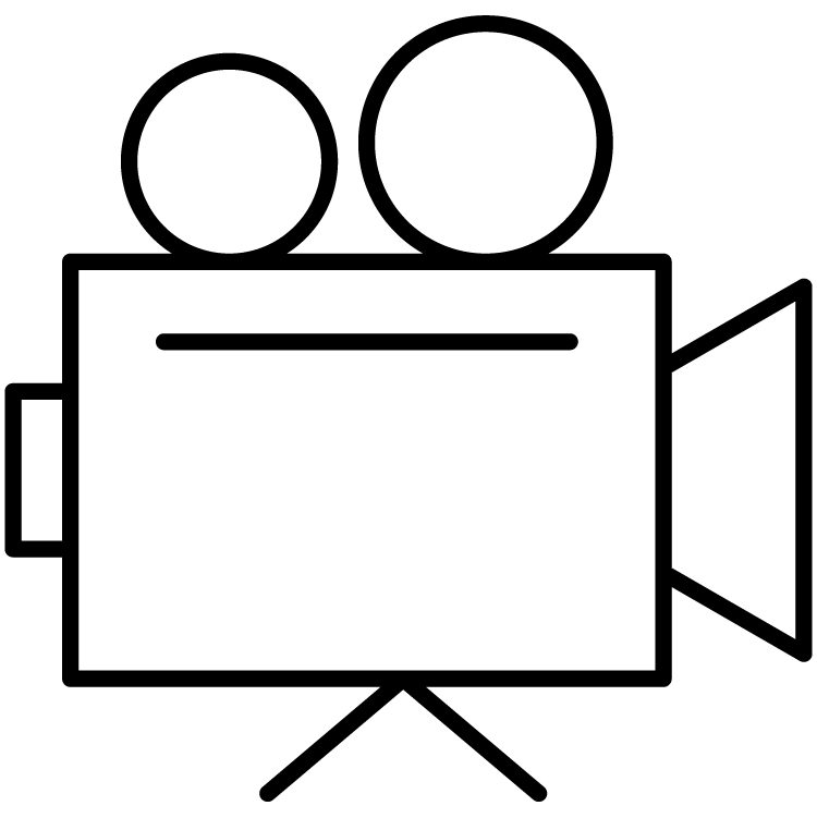 video camera icon in black